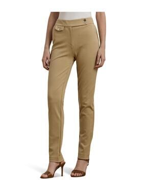 Lauren Ralph Lauren Ponte Ankle Pants, Birch Tan, Size: Large and xl